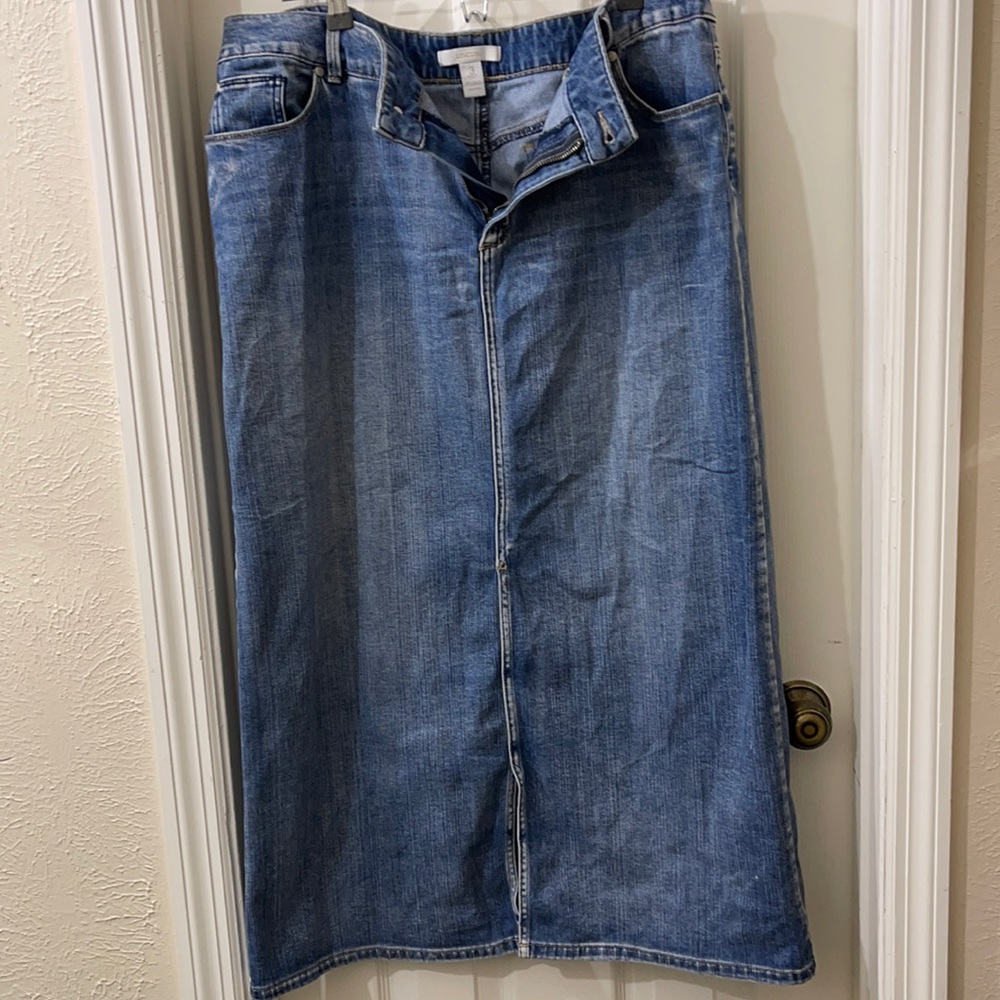 Long denim skirt
